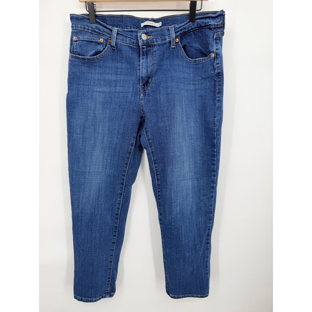 Levis Boyfriend Jeans Womens 31 Blue Good Mid Wash Relaxed Fit Denim